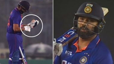 Rohit Sharma Cut Open his Glove to Prevent Injured Thumb from Further Damage During his Brave Knock Against Bangladesh in 2nd ODI